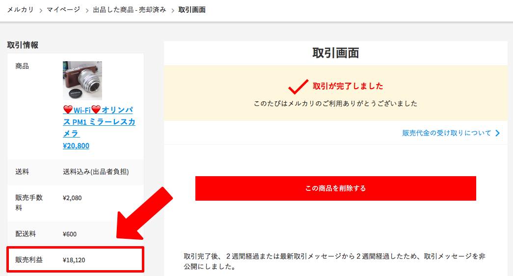 せどりで稼げる商品: PM1 ツインレンズキットの販売例